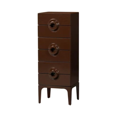 Merge Ladekast 6 Lades Eucalyptushout Bruin/Rood 44cm