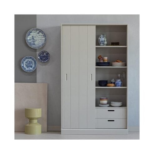 Mila Schuifdeurkast Dennenhout Dust 120cm