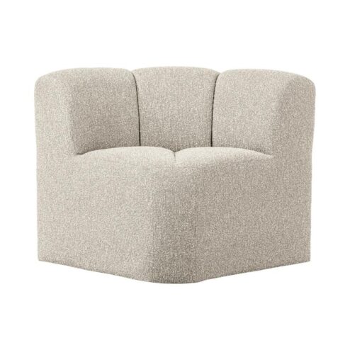 Mojo Eetkamerbank Hoek Met Rugleuning Bouclé Beige Melange