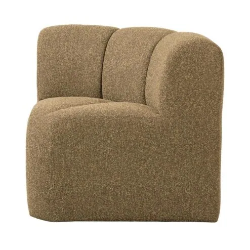 Mojo Eetkamerbank Hoek Met Rugleuning Bouclé Geel/Bruin Melange