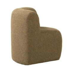 Mojo Eetkamerbank Hoek Met Rugleuning Bouclé Geel/Bruin Melange