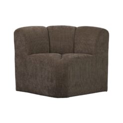 Mojo Eetkamerbank Hoek Met Rugleuning Ribstof Bruin