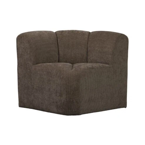 Mojo Eetkamerbank Hoek Met Rugleuning Ribstof Bruin