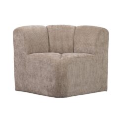 Mojo Eetkamerbank Hoek Met Rugleuning Ribstof Donkerzand