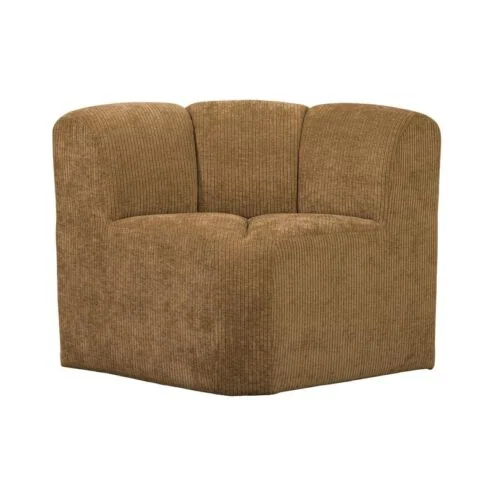 Mojo Eetkamerbank Hoek Met Rugleuning Ribstof Honinggeel