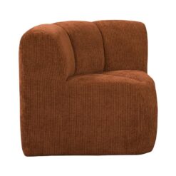 Mojo Eetkamerbank Hoek Met Rugleuning Ribstof Roestbruin