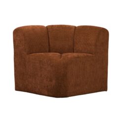 Mojo Eetkamerbank Hoek Met Rugleuning Ribstof Roestbruin