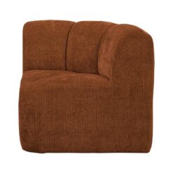 Mojo Eetkamerbank Hoek Met Rugleuning Ribstof Roestbruin