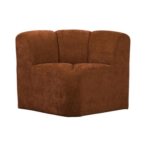 Mojo Eetkamerbank Hoek Met Rugleuning Ribstof Roestbruin