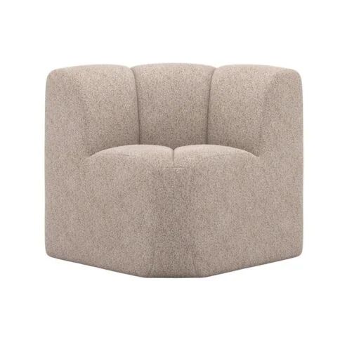 Mojo Eetkamerbank Hoek Met Rugleuning Wollig Donkerzand