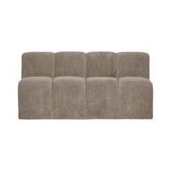 Mojo Eetkamerbank Met Rugleuning Ribstof Donkerzand 164cm