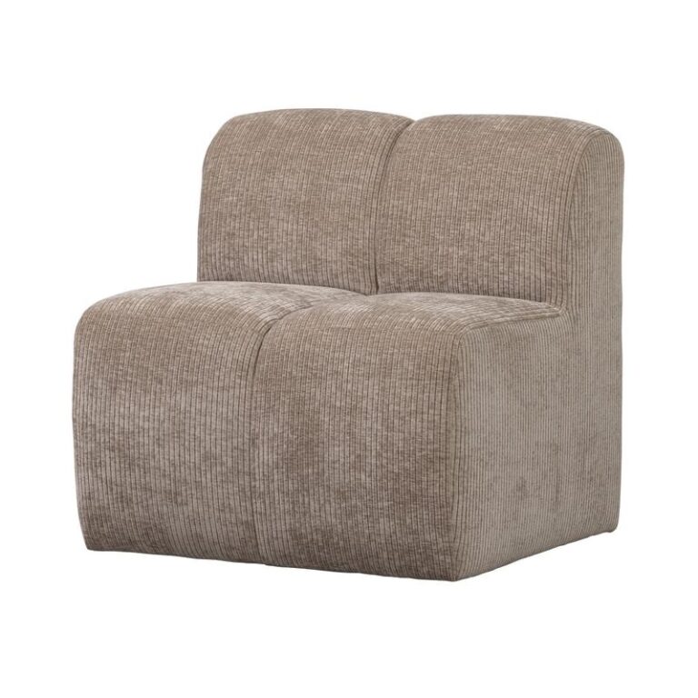 Mojo Eetkamerbank Met Rugleuning Ribstof Donkerzand 84cm