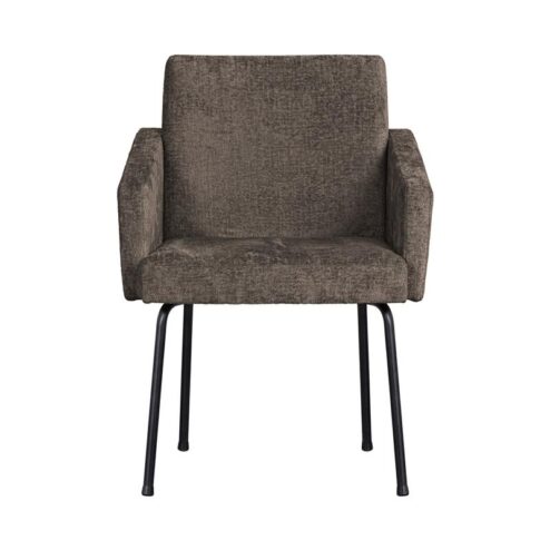 Mount Eetkamerstoel Met Armleuning Grof Geweven Grijs/Bruin
