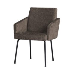 Mount Eetkamerstoel Met Armleuning Grof Geweven Grijs/Bruin