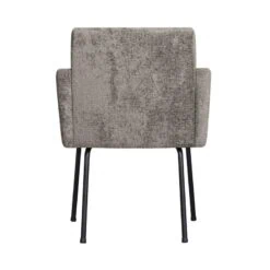 Mount Eetkamerstoel Met Armleuning Grof Geweven Stof Taupe