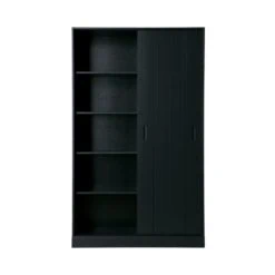 Move Schuifdeurkast Dennenhout Matzwart 120cm