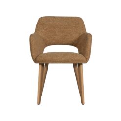 Murat Eetkamerstoel Geel Met Houten Poot Naturel