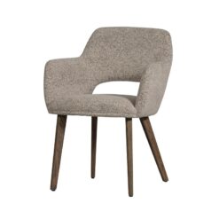 Murat Eetkamerstoel Naturel Met Houten Poot Bruin