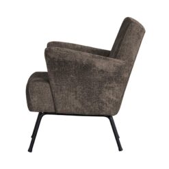 Muse Fauteuil Grof Geweven Stof Grijs/Bruin
