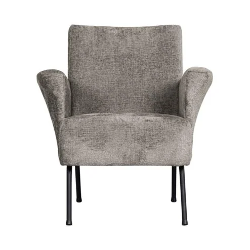 Muse Fauteuil Grof Geweven Stof Taupe