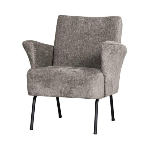 Muse Fauteuil Grof Geweven Stof Taupe