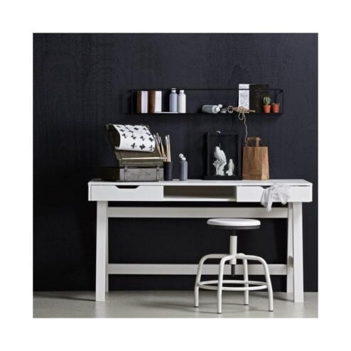 Nikki Bureau Dennenhout Wit 140cm