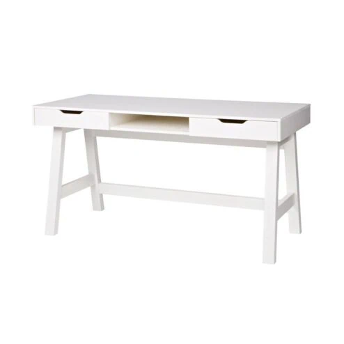 Nikki Bureau Dennenhout Wit 140cm