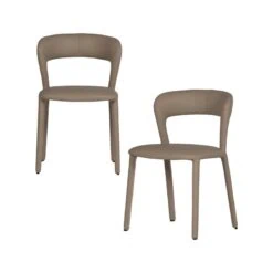 Noble Eetkamerstoel Leerlook Zand