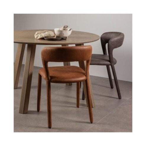 Noble Eetkamerstoel Leerlook Zwart/Grijs