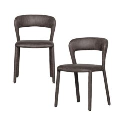 Noble Eetkamerstoel Leerlook Zwart/Grijs