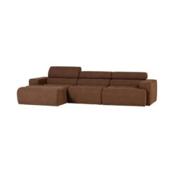 Novi Chaise Longue Bank Links Bouclé Mokkabruin