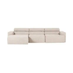 Novi Chaise Longue Bank Links Bouclé Naturel