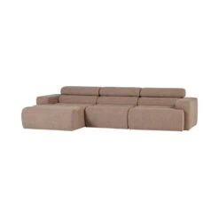 Novi Chaise Longue Bank Links Bouclé Taupe