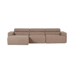 Novi Chaise Longue Bank Links Bouclé Taupe