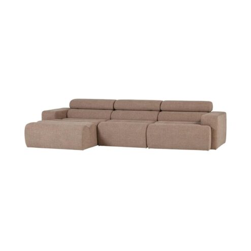Novi Chaise Longue Bank Links Bouclé Taupe