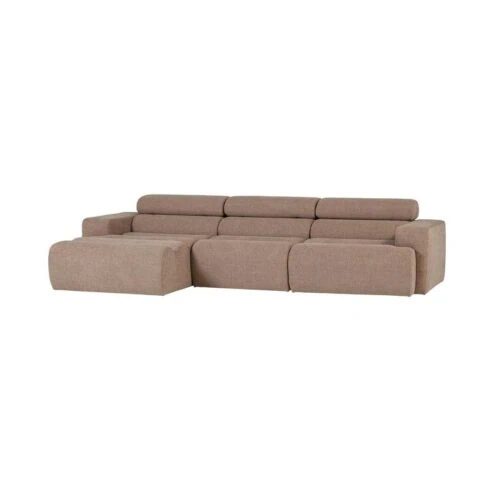 Novi Chaise Longue Bank Links Bouclé Taupe