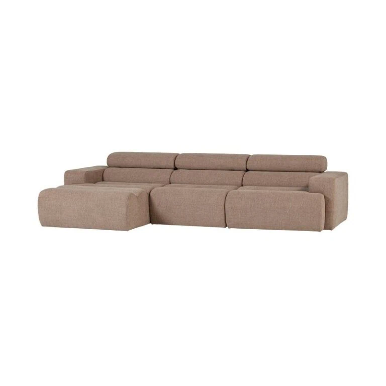 Novi Chaise Longue Bank Links Bouclé Taupe