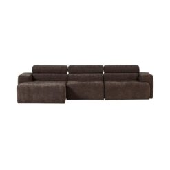 Novi Chaise Longue Bank Links Donkerbruin Melange