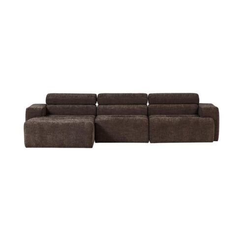 Novi Chaise Longue Bank Links Donkerbruin Melange