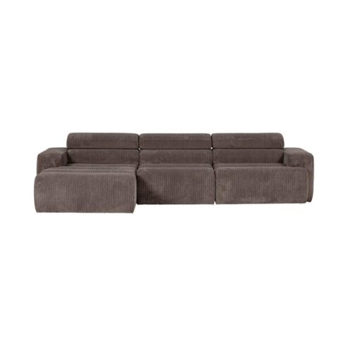 Novi Chaise Longue Bank Links Ribstof Grijsbruin