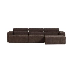 Novi Chaise Longue Bank Rechts Donkerbruin Melange