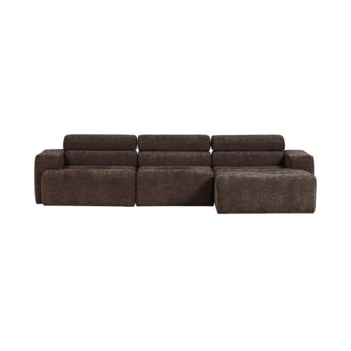 Novi Chaise Longue Bank Rechts Donkerbruin Melange