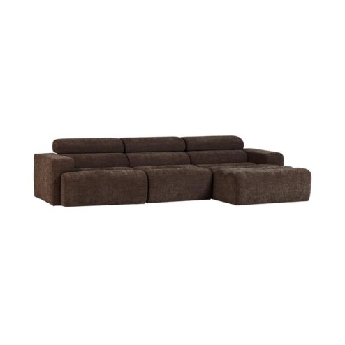 Novi Chaise Longue Bank Rechts Donkerbruin Melange