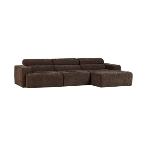 Novi Chaise Longue Bank Rechts Donkerbruin Melange