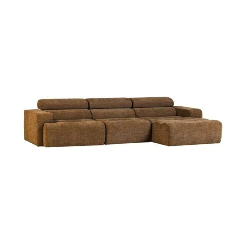 Novi Chaise Longue Bank Rechts Karamelbruin Melange