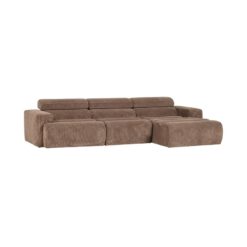 Novi Chaise Longue Bank Rechts Ribstof Taupe