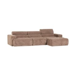Novi Chaise Longue Bank Rechts Ribstof Taupe