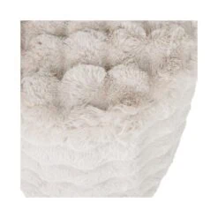 Olven Poef Hoog Fluffy Stof Naturel 46cm