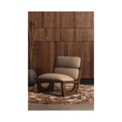 Opulent Fauteuil Bouclé/Hout Naturel