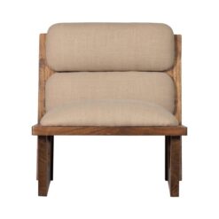 Opulent Fauteuil Bouclé/Hout Naturel